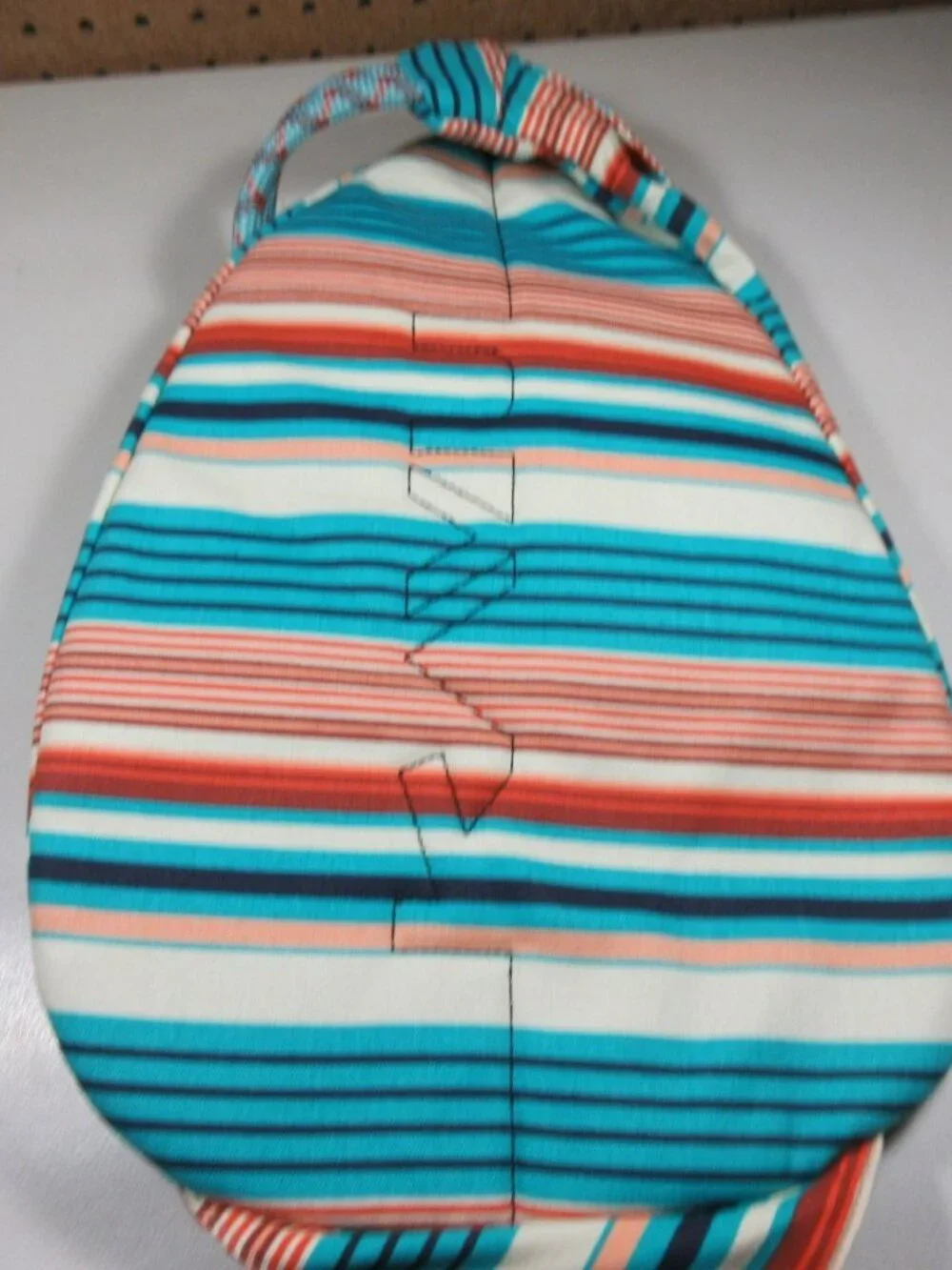 KAVU colorful offwhite striped canvas Banded Rope sling bag 11 x 17  NWT